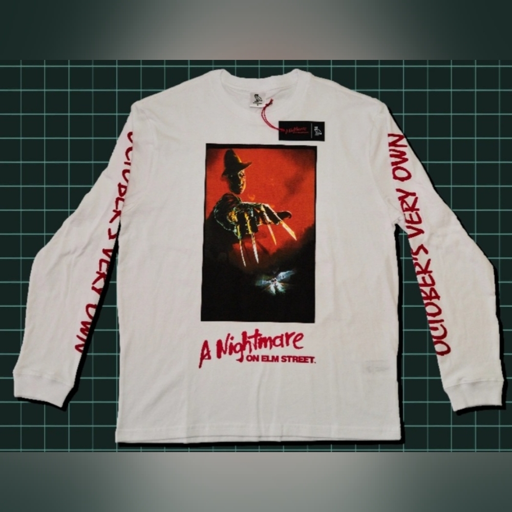 OVO A Nightmare On Elm Street Longsleeve T-Shirt Tee White Drake Size Medium - Picture 2 of 4